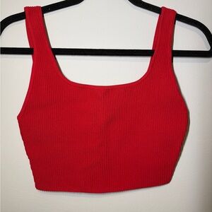 Red Ribbed Women's Top

In great condition barely worn